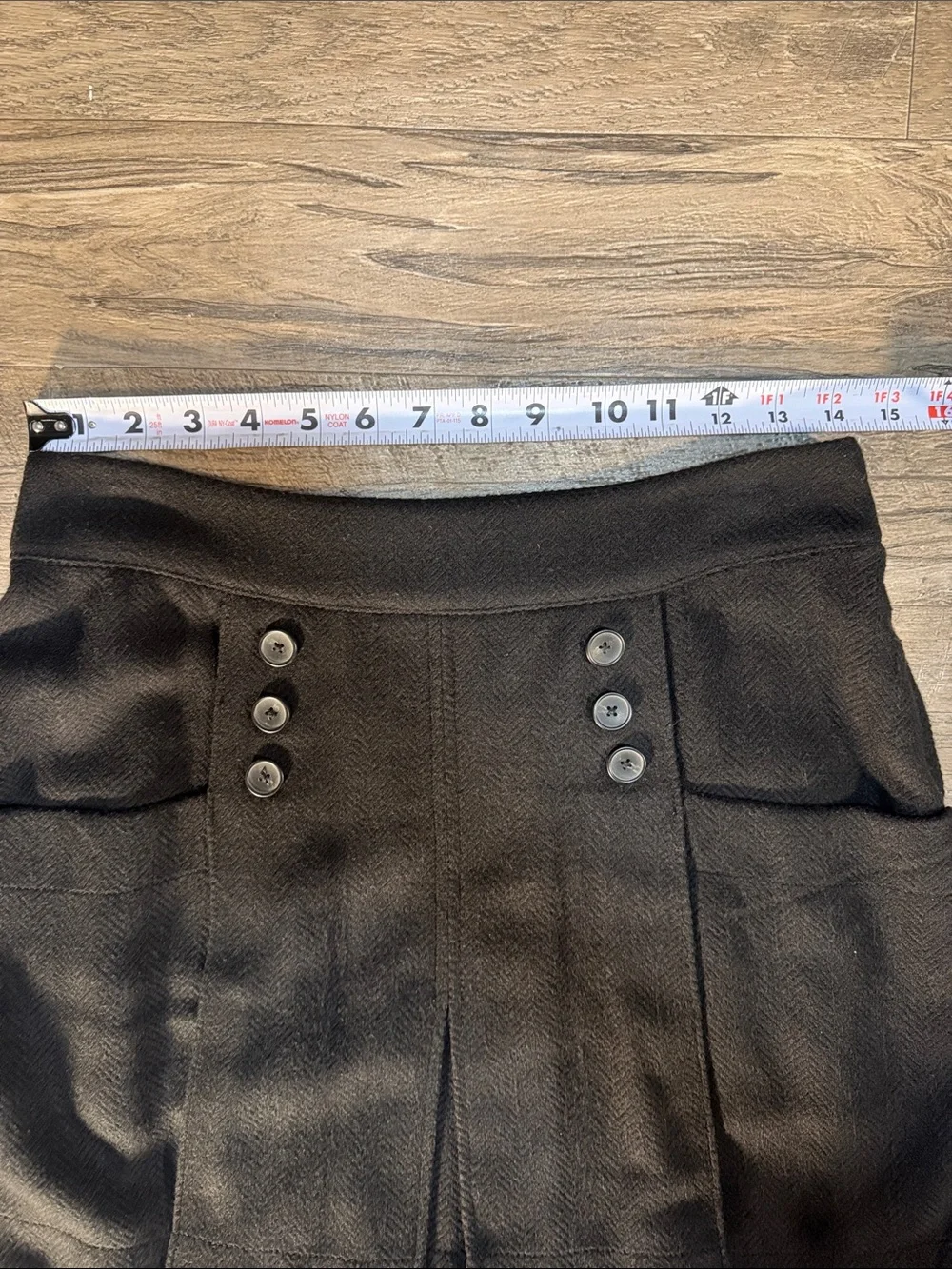 Free People Black Mini Skirt with Button Front Detailing - Size 6